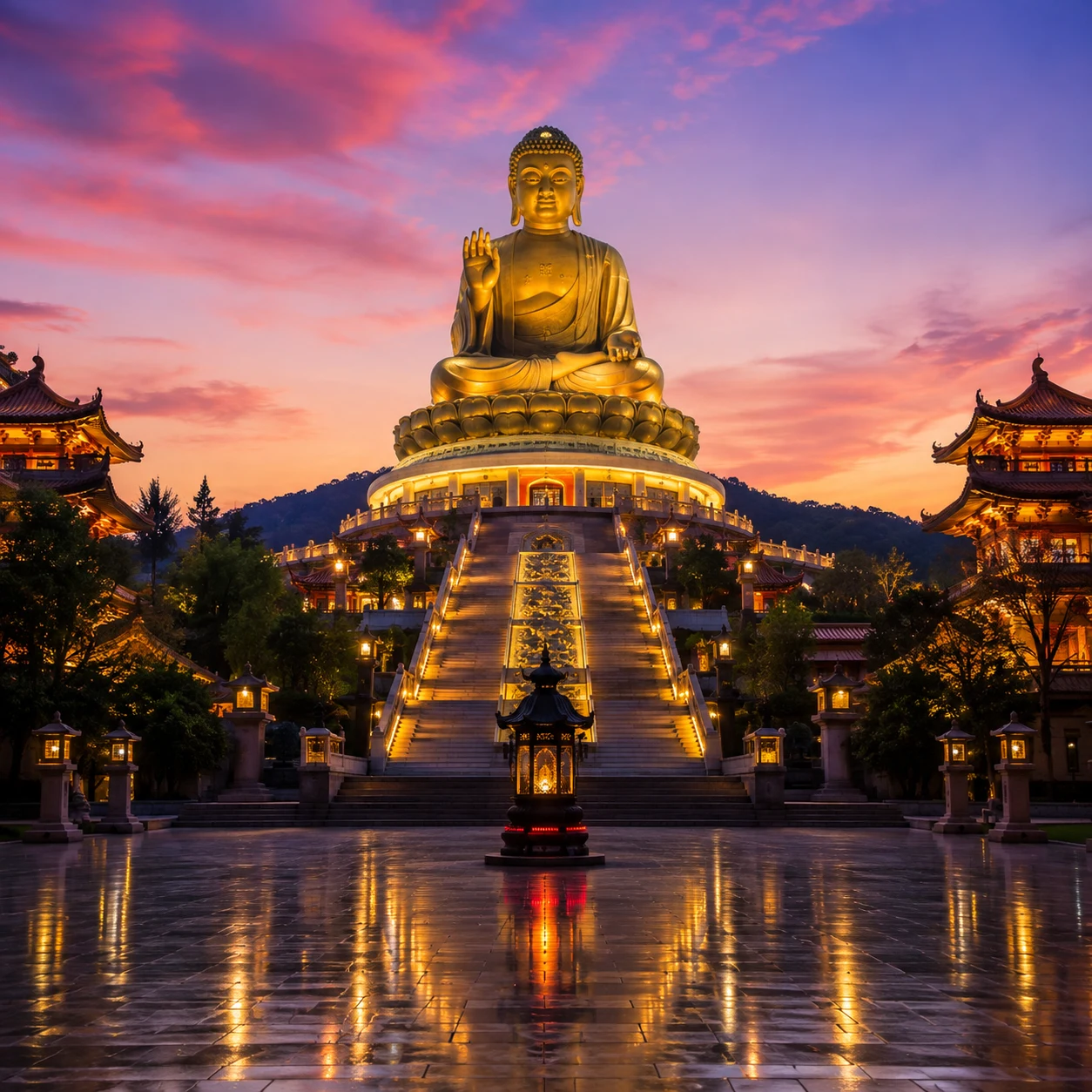 Indian temple aerial view for spiritual and pilgrimage visa tours